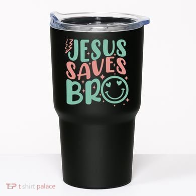 Jesus Saves Bro Retro Christian Religious Tumbler