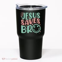 Jesus Saves Bro Retro Christian Religious Tumbler thumb 0