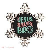 Jesus Saves Bro Retro Christian Religious Ornament thumb 0