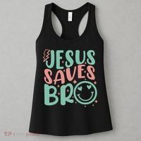 Jesus Saves Bro Retro Christian Religious Women's Tank Top thumb 3