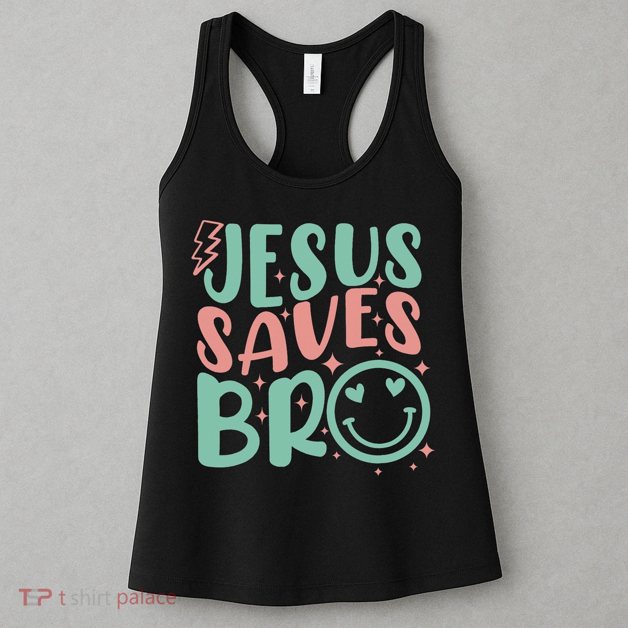 Jesus Saves Bro Retro Christian Religious Women's Tank Top