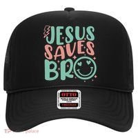Jesus Saves Bro Retro Christian Religious Hat thumb 0