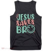 Jesus Saves Bro Retro Christian Religious Tank Top thumb 0