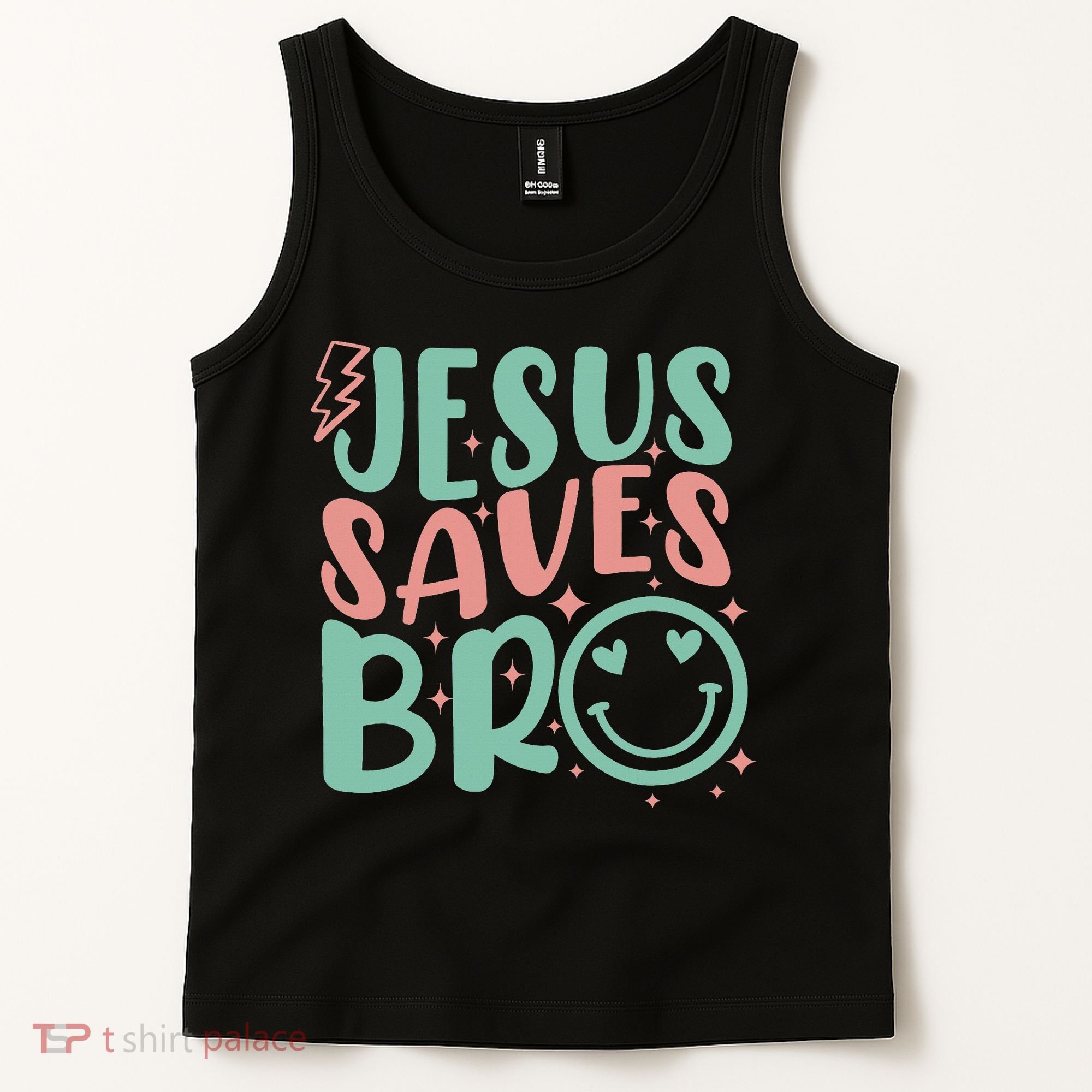 Jesus Saves Bro Retro Christian Religious Tank Top