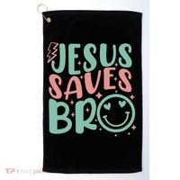 Jesus Saves Bro Retro Christian Religious Golf Towel thumb 0