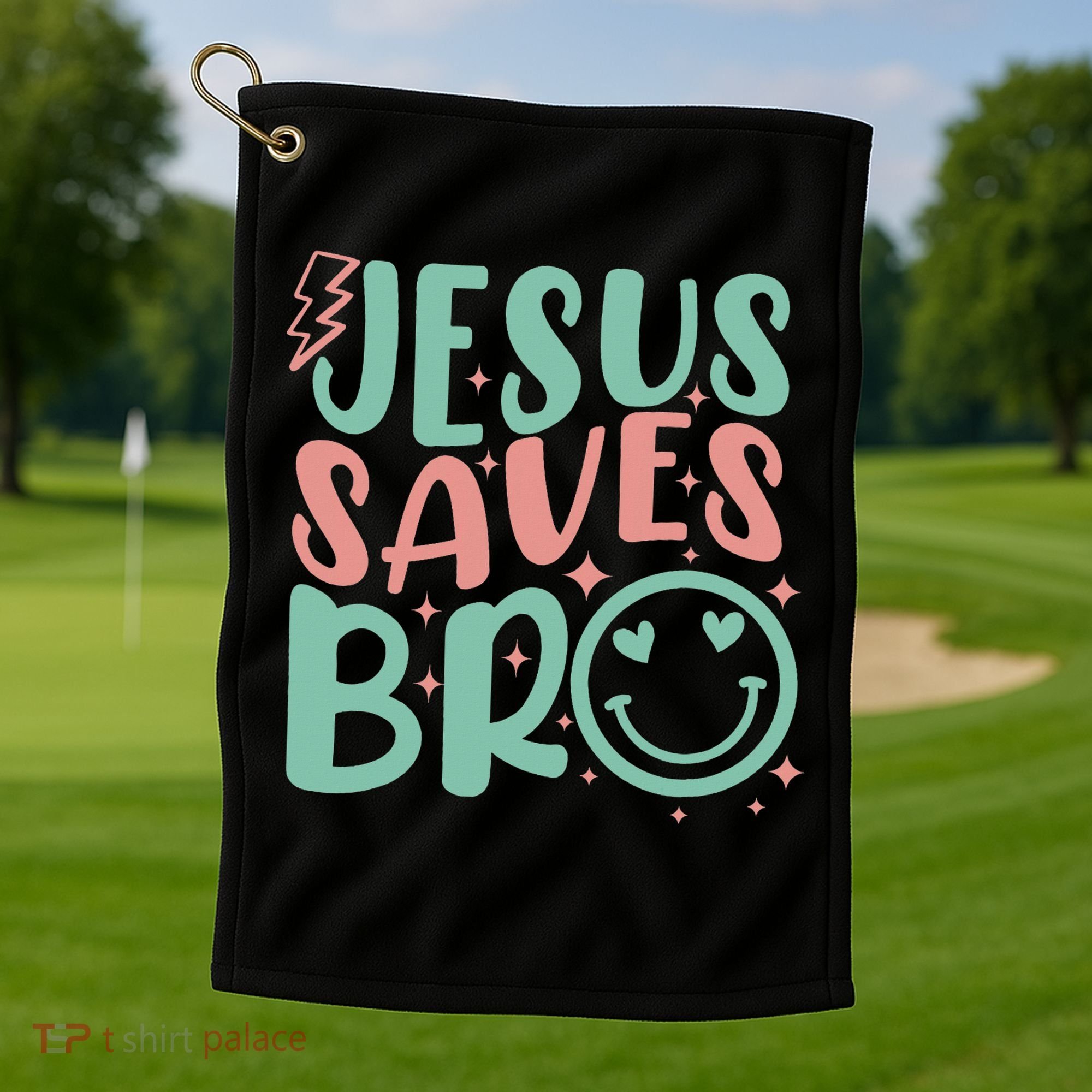 Jesus Saves Bro Retro Christian Religious Golf Towel