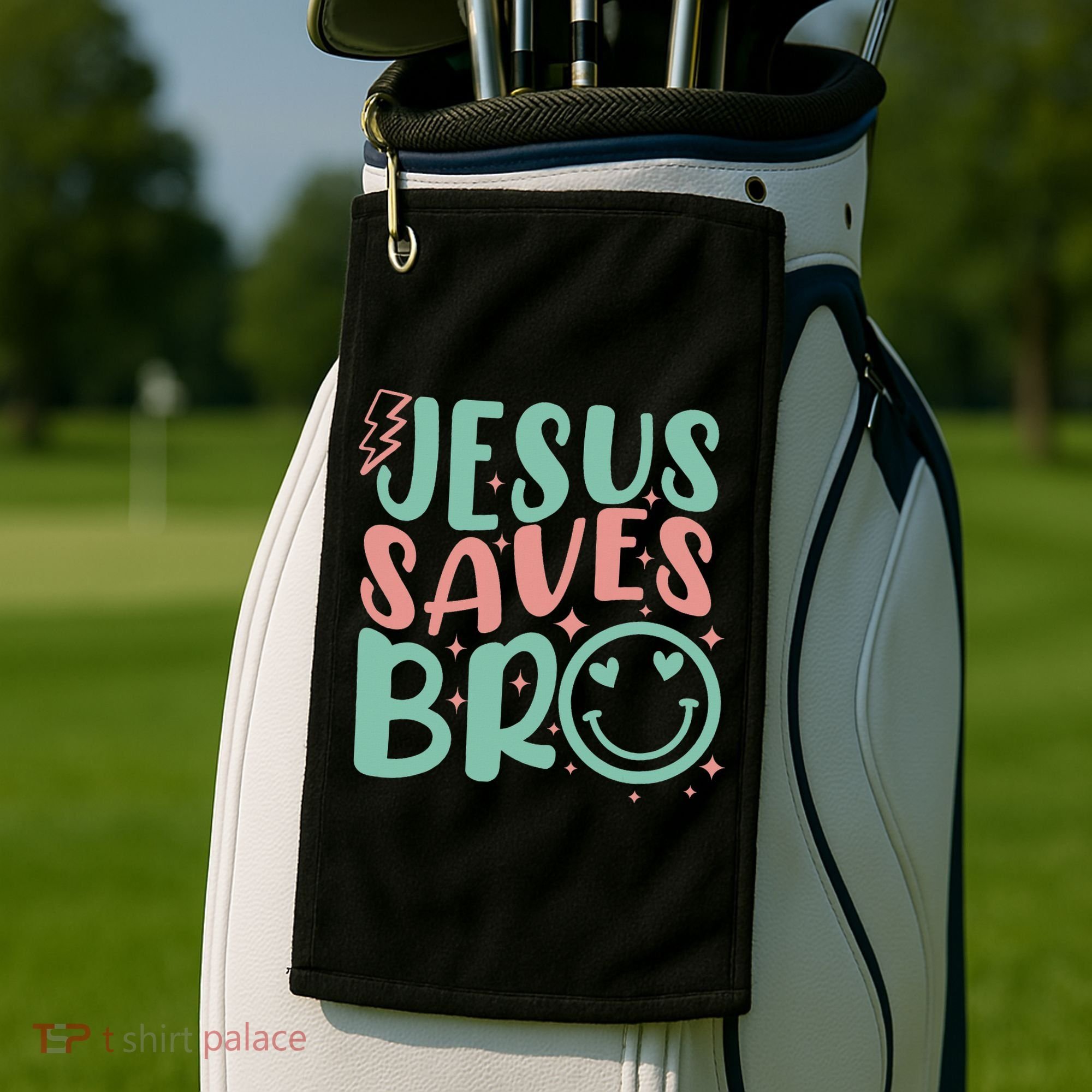 Jesus Saves Bro Retro Christian Religious Golf Towel