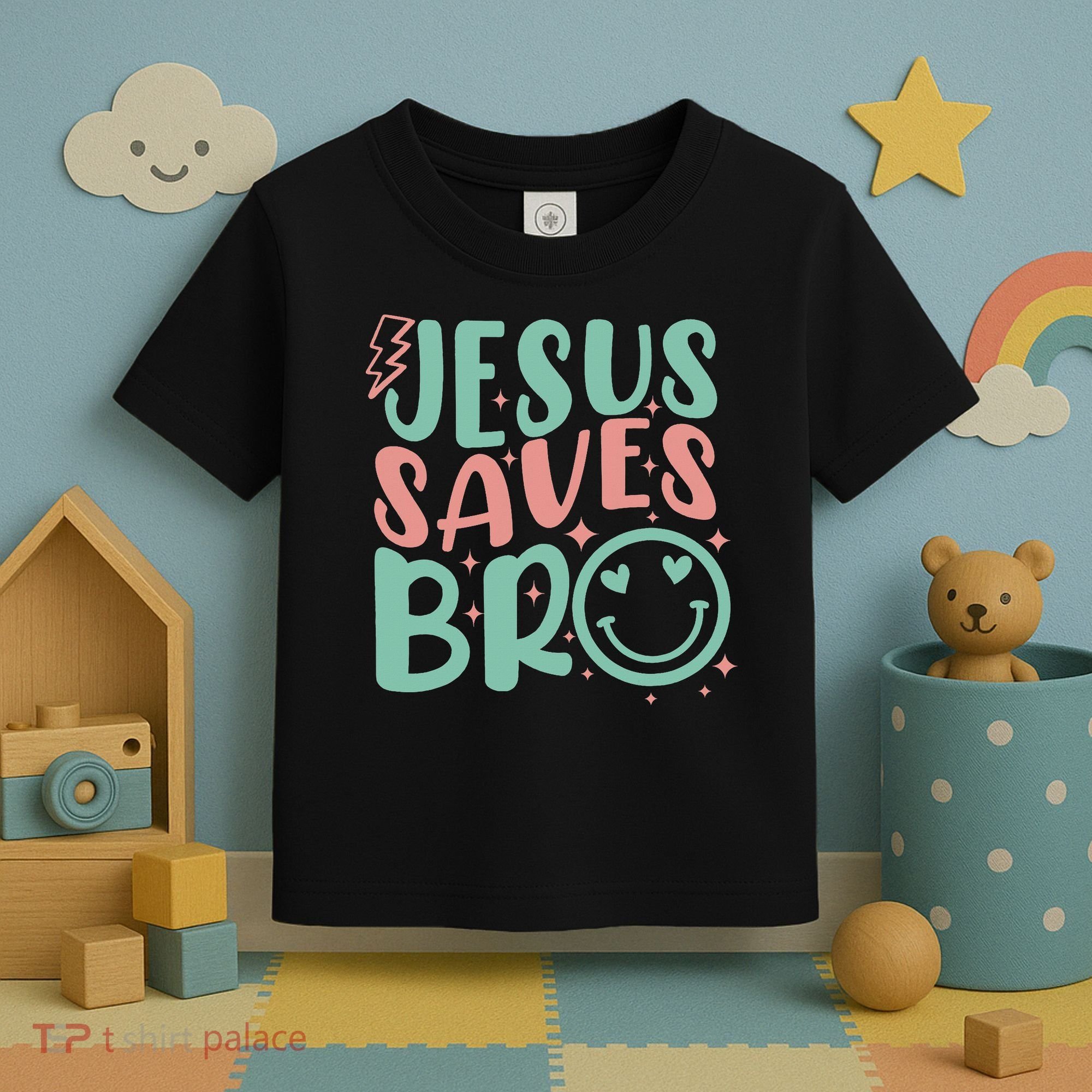 Jesus Saves Bro Retro Christian Religious Toddler T-Shirt