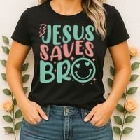 Jesus Saves Bro Retro Christian Religious Women's T-Shirt thumb 2