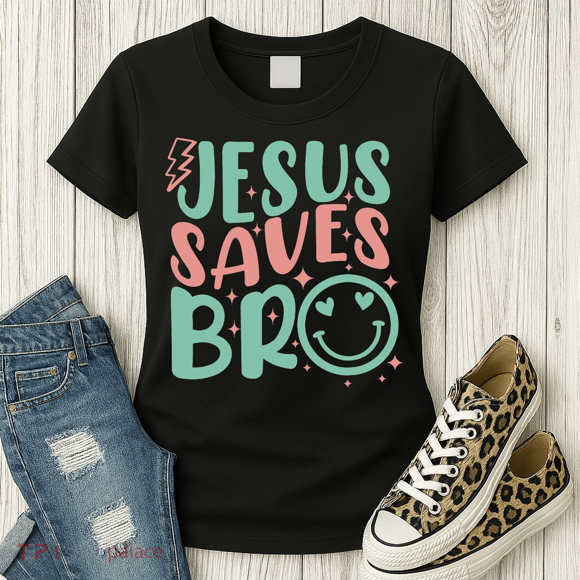 Jesus Saves Bro Retro Christian Religious Women's T-Shirt
