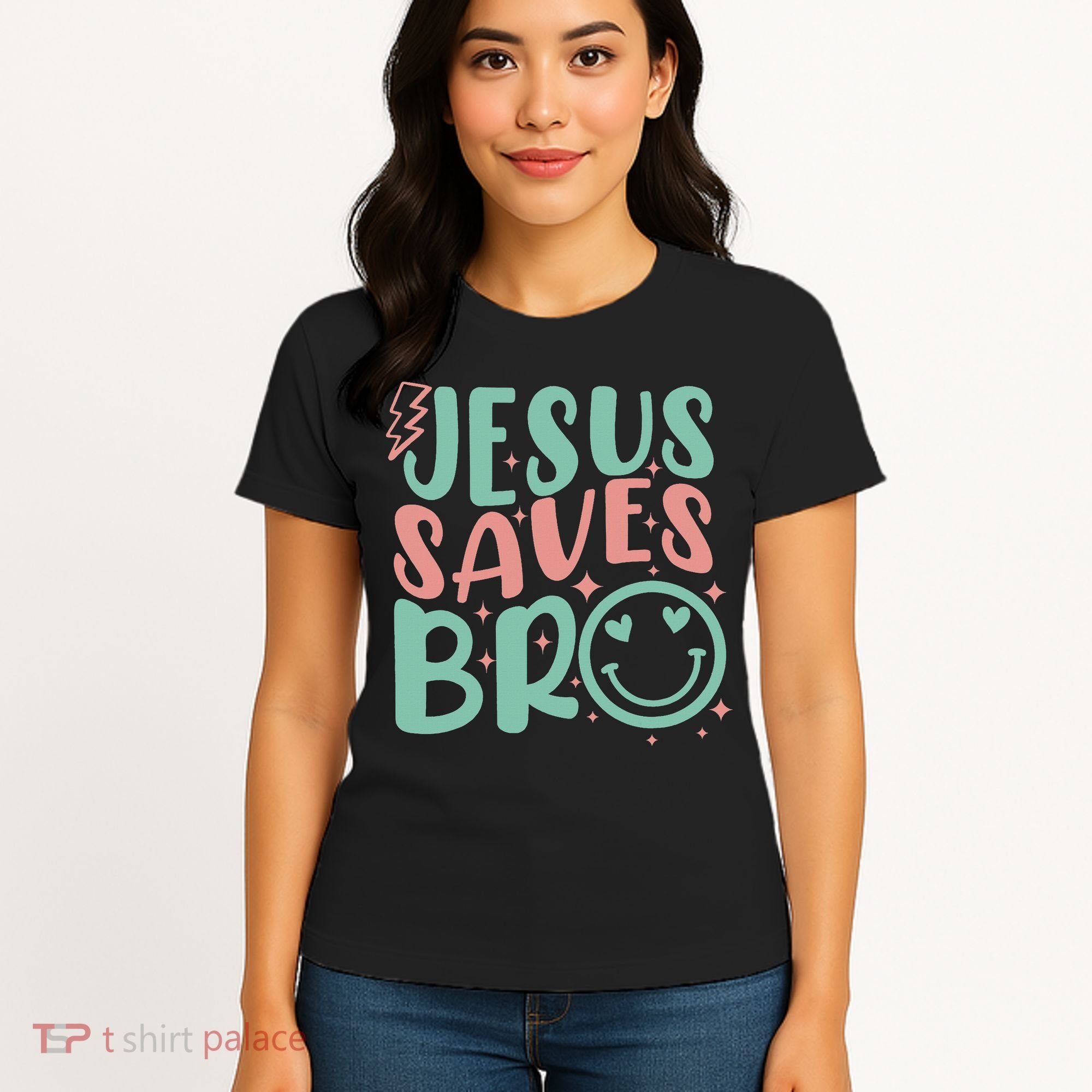Jesus Saves Bro Retro Christian Religious Women's T-Shirt