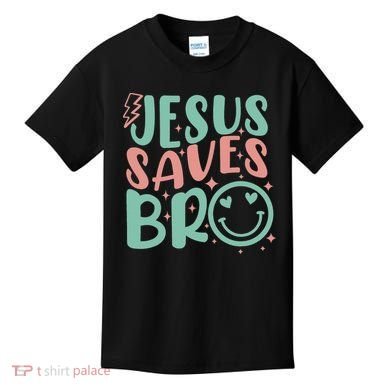 Jesus Saves Bro Retro Christian Religious Kids T-Shirt