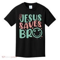 Jesus Saves Bro Retro Christian Religious Kids T-Shirt thumb 0