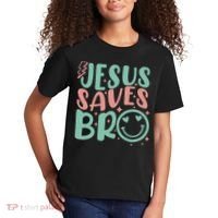 Jesus Saves Bro Retro Christian Religious Kids T-Shirt thumb 2