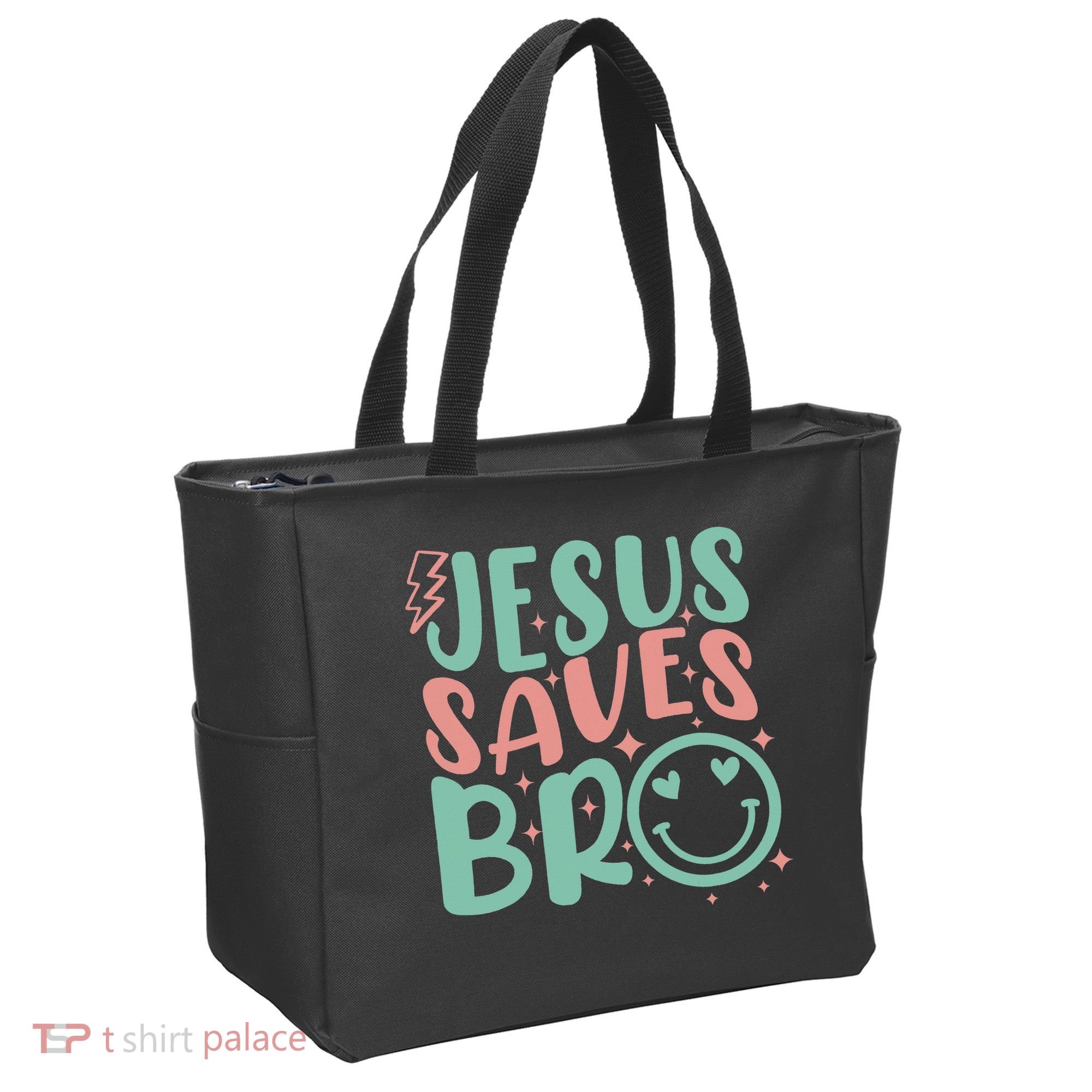 Jesus Saves Bro Retro Christian Religious Tote Bag