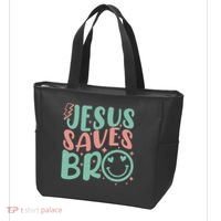Jesus Saves Bro Retro Christian Religious Tote Bag thumb 3