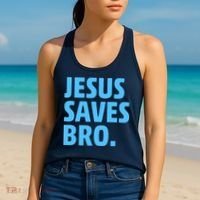 Jesus Saves Bro Women's Tank Top thumb 2