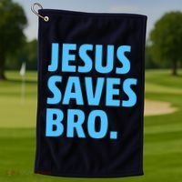 Jesus Saves Bro Golf Towel thumb 1