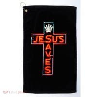 JESUS SAVES Classic Cotton Golf Towel thumb 0