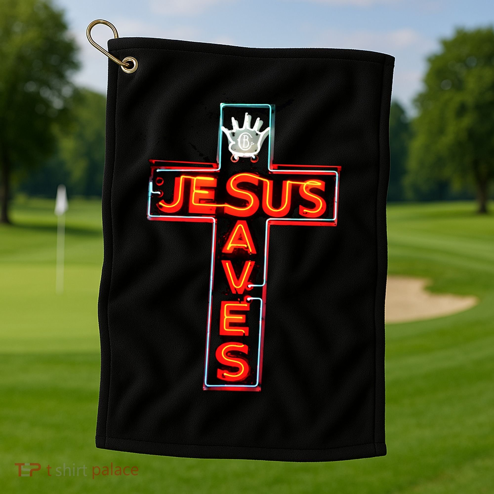 JESUS SAVES Classic Cotton Golf Towel