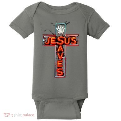 JESUS SAVES Classic Cotton Baby Bodysuit