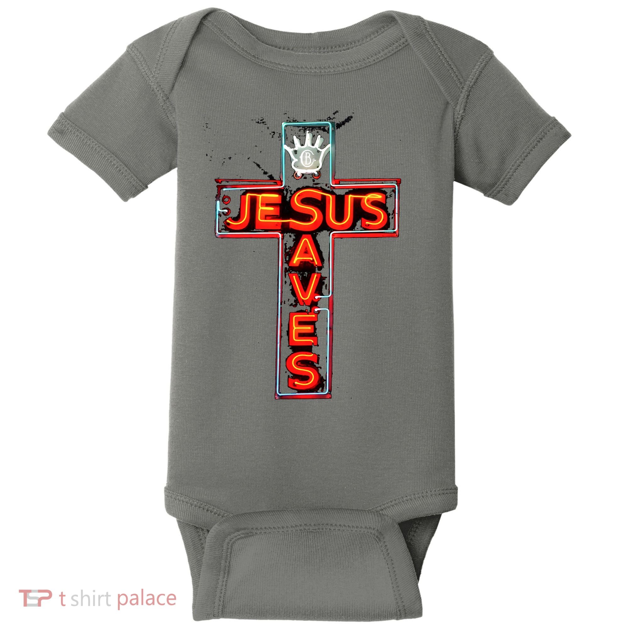 JESUS SAVES Classic Cotton Baby Bodysuit