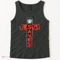 JESUS SAVES Classic Cotton Tank Top thumb 2