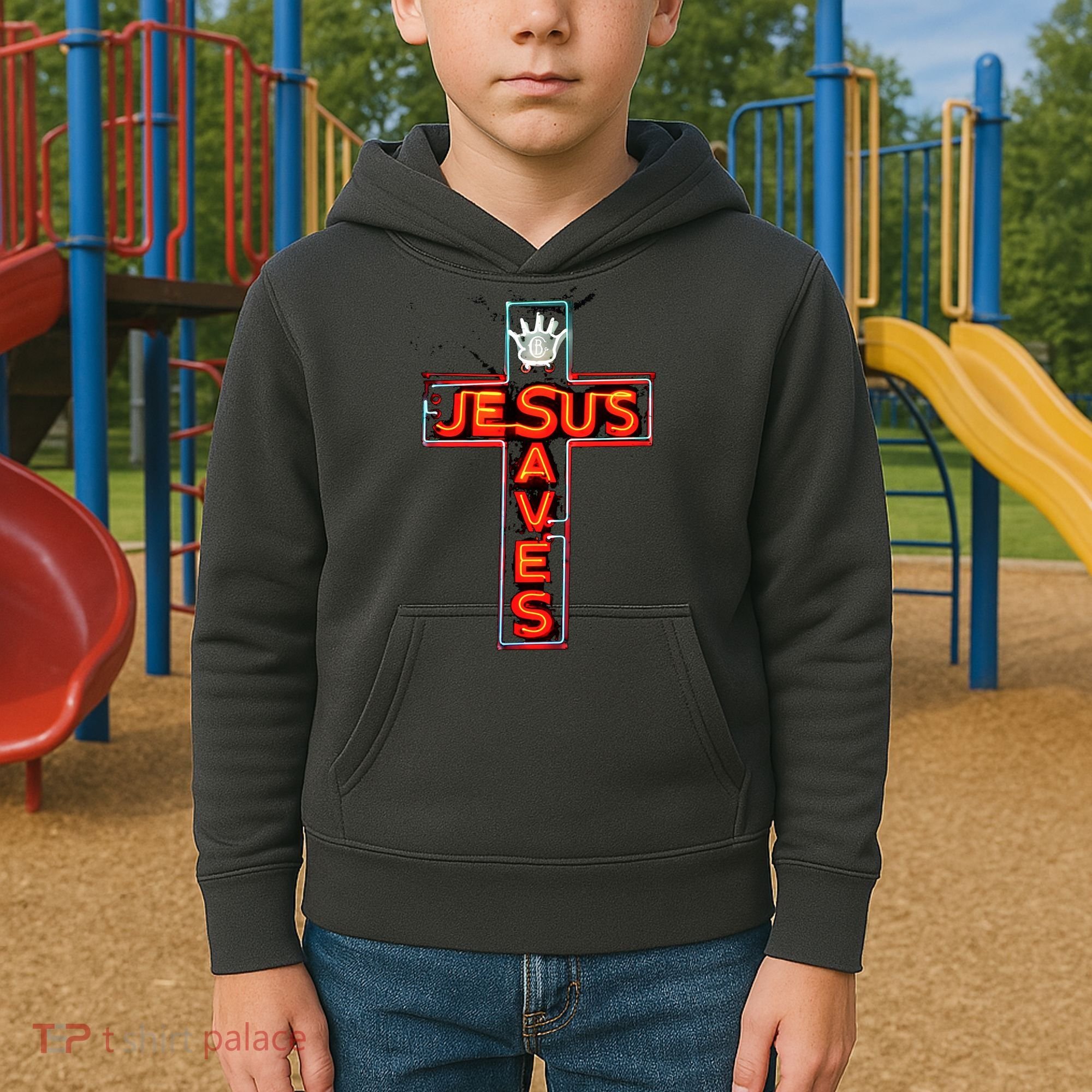 JESUS SAVES Classic Cotton Kids Hoodie