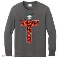 JESUS SAVES Classic Cotton Kids Long Sleeve Shirt thumb 0