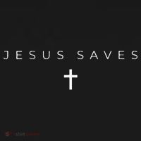 Jesus Saves Cross Subtle Christian Minimal Religious Faith Ornament thumb 1
