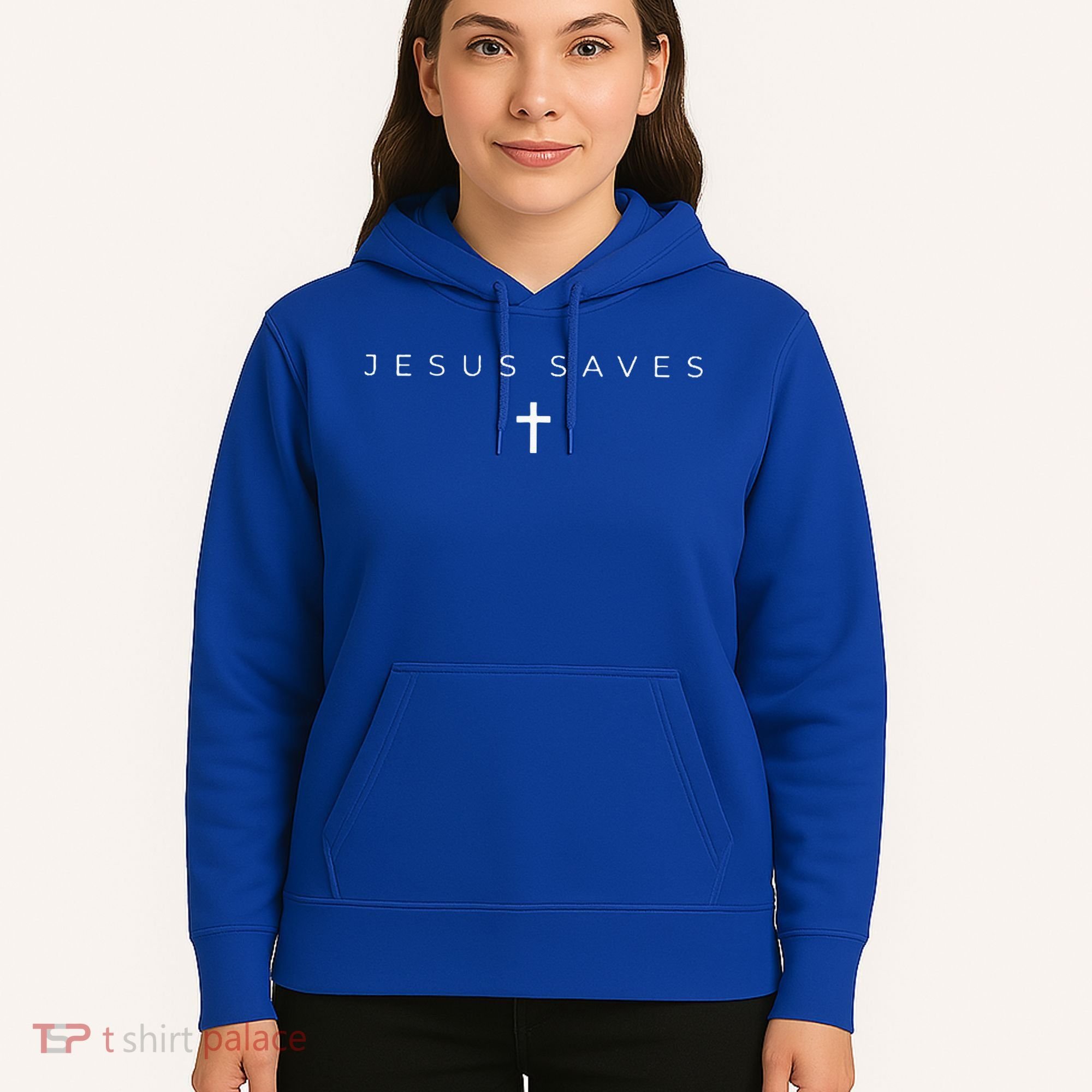 Jesus Saves Cross Subtle Christian Minimal Religious Faith Hoodie