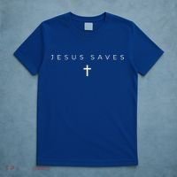 Jesus Saves Cross Subtle Christian Minimal Religious Faith T-Shirt thumb 5