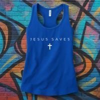 Jesus Saves Cross Subtle Christian Minimal Religious Faith Women's Tank Top thumb 3