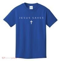 Jesus Saves Cross Subtle Christian Minimal Religious Faith Kids T-Shirt thumb 0