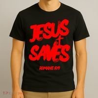 Jesus Saves Christian Faith Bold Red Letters And Cross Cute Premium T-Shirt thumb 3