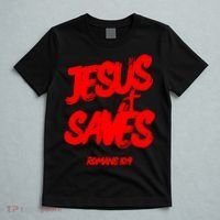 Jesus Saves Christian Faith Bold Red Letters And Cross Cute Premium T-Shirt thumb 5