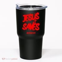 Jesus Saves Christian Faith Bold Red Letters And Cross Cute Premium Tumbler thumb 0