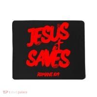 Jesus Saves Christian Faith Bold Red Letters And Cross Cute Premium Mousepad thumb 0