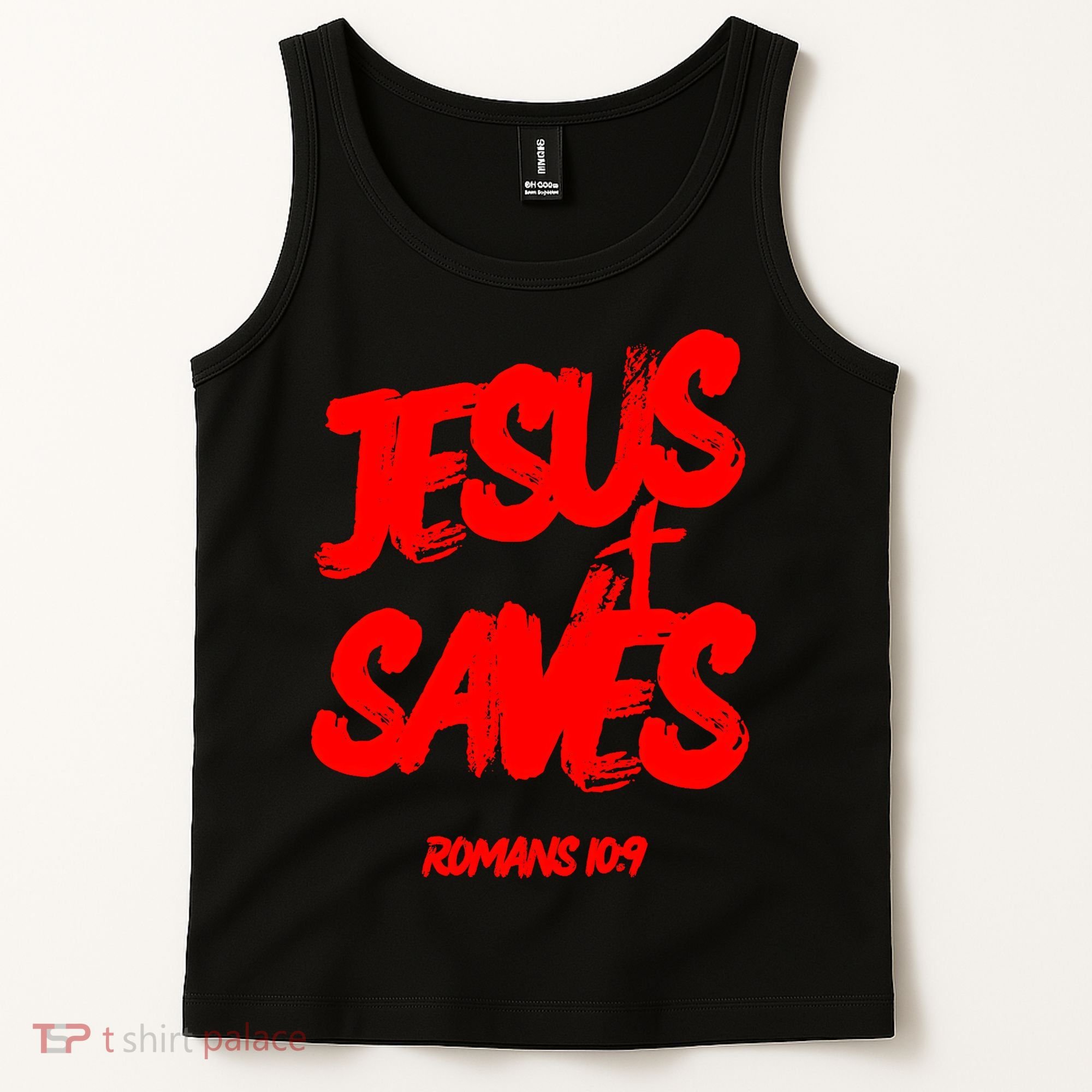 Jesus Saves Christian Faith Bold Red Letters And Cross Cute Premium Tank Top
