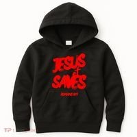Jesus Saves Christian Faith Bold Red Letters And Cross Cute Premium Kids Hoodie thumb 0