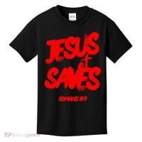 Jesus Saves Christian Faith Bold Red Letters And Cross Cute Premium Kids T-Shirt thumb 0