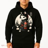 Japanese Samurai Cat Tattoo Kawaii Ninja Cat Hoodie thumb 2