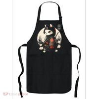 Japanese Samurai Cat Tattoo Kawaii Ninja Cat Apron thumb 0