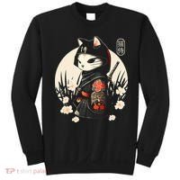 Japanese Samurai Cat Tattoo Kawaii Ninja Cat Sweatshirt thumb 0