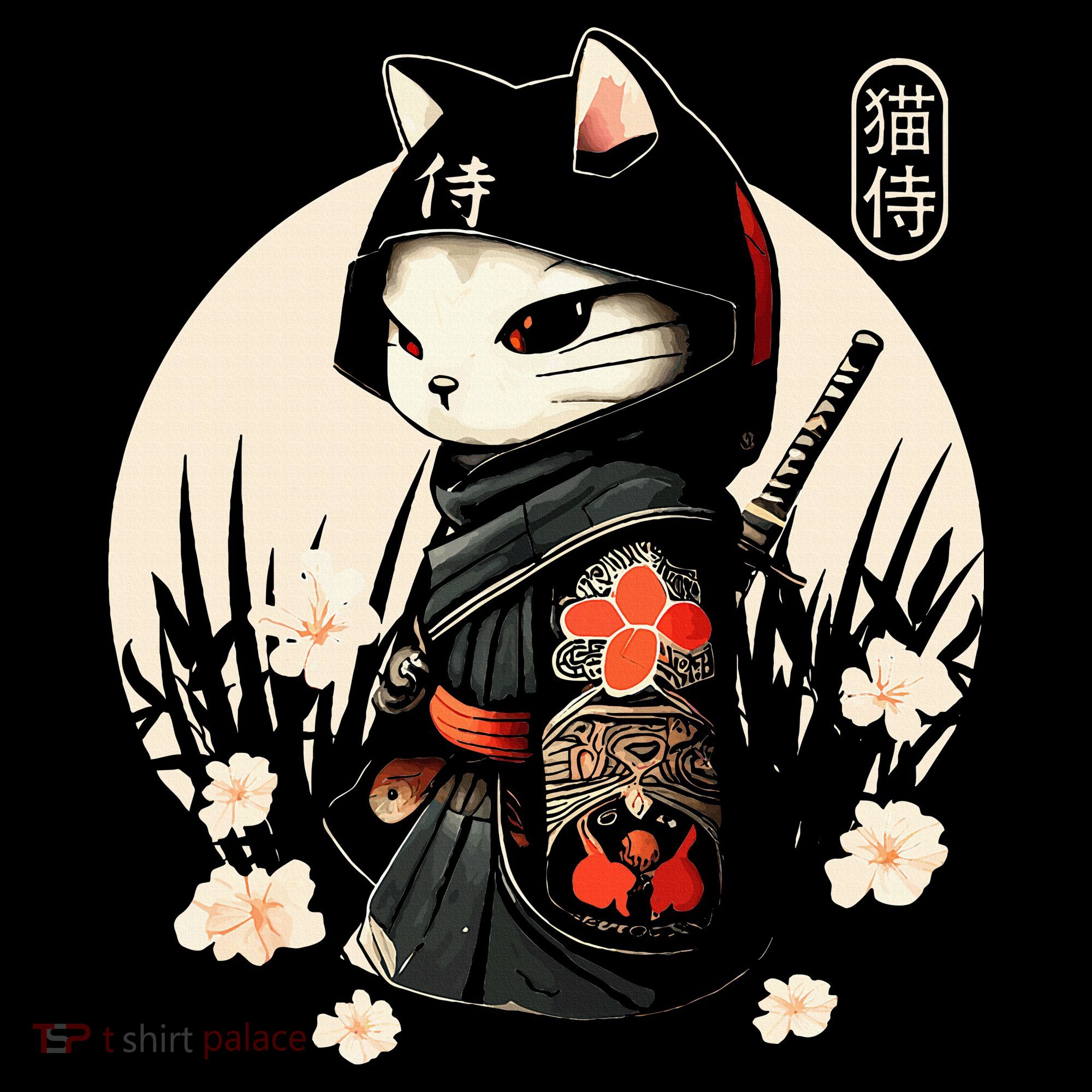 Japanese Samurai Cat Tattoo Kawaii Ninja Cat Sweatshirt
