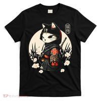 Japanese Samurai Cat Tattoo Kawaii Ninja Cat T-Shirt thumb 0