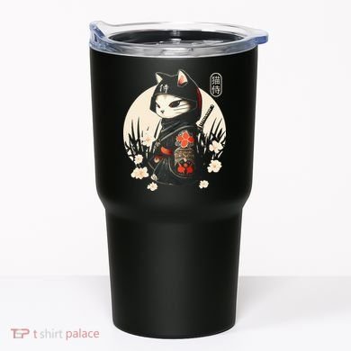 Japanese Samurai Cat Tattoo Kawaii Ninja Cat Tumbler
