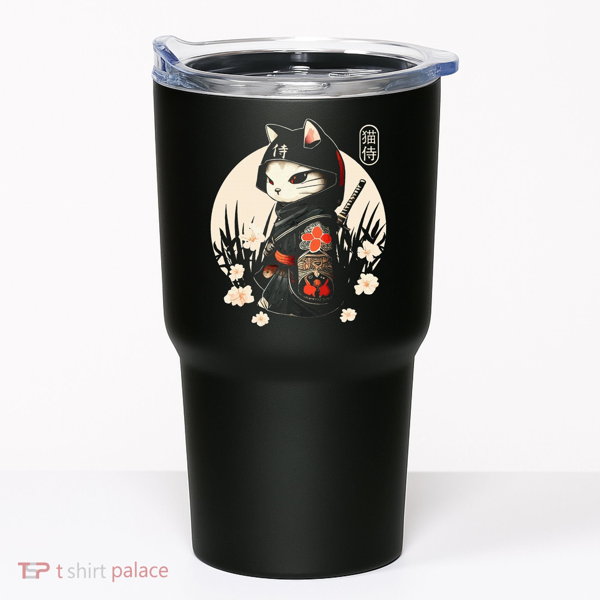 Japanese Samurai Cat Tattoo Kawaii Ninja Cat Tumbler