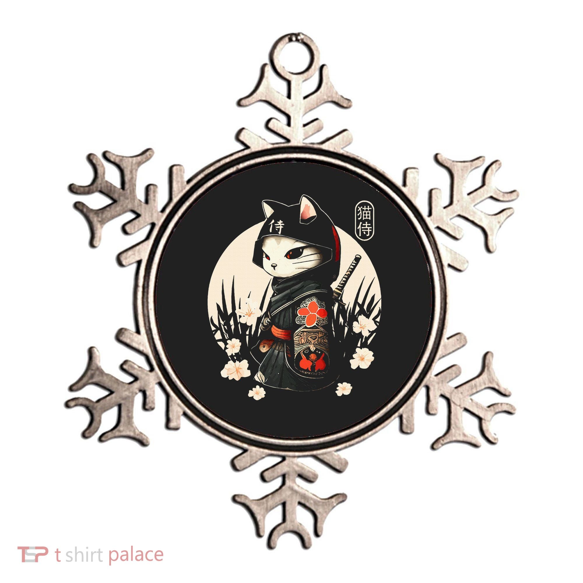 Japanese Samurai Cat Tattoo Kawaii Ninja Cat Ornament