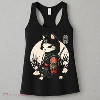 Japanese Samurai Cat Tattoo Kawaii Ninja Cat Women's Tank Top thumb 3